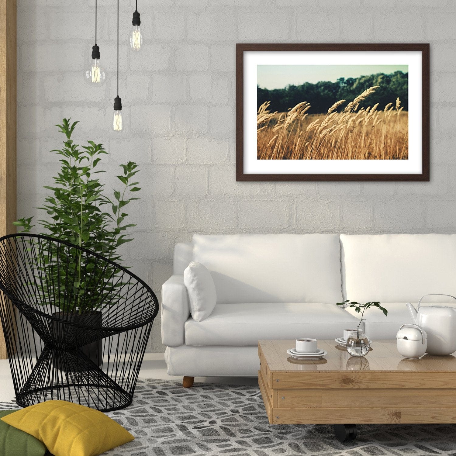 Glezna brūnā rāmī - Ripe Corn Home Trends DECO