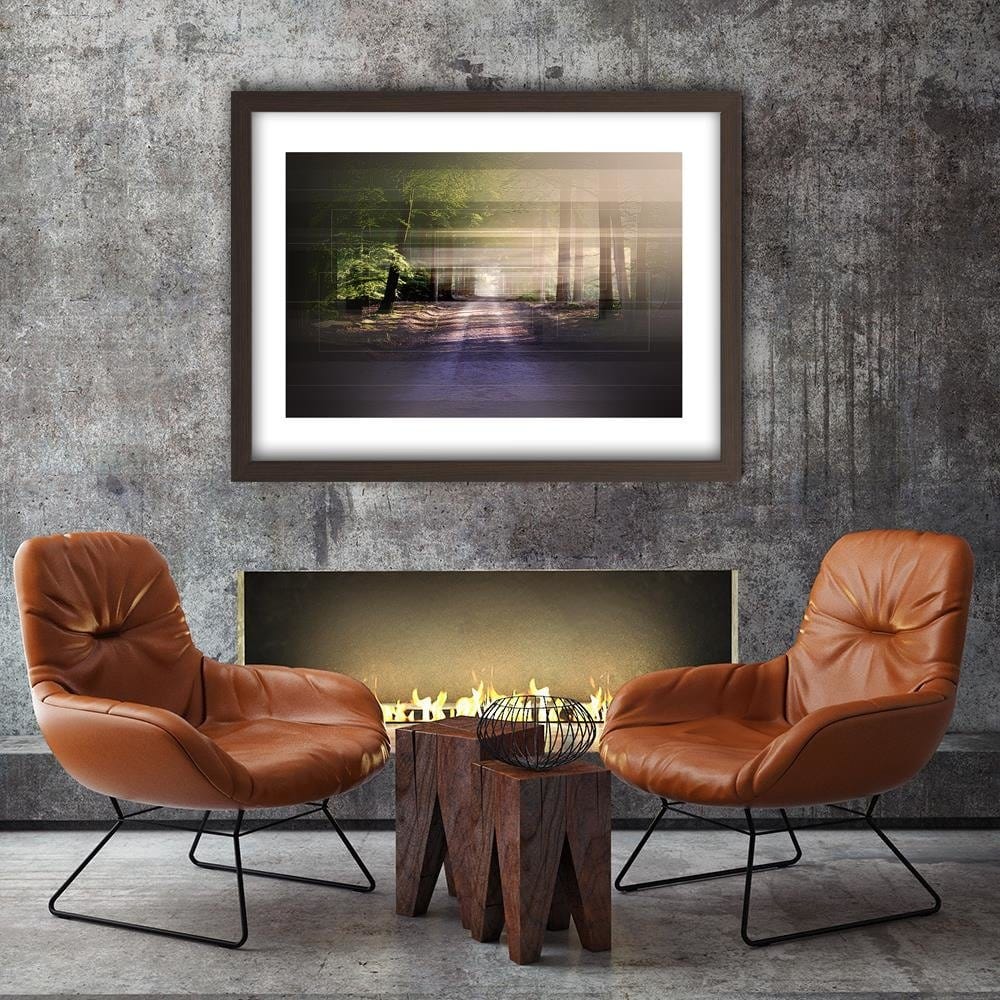 Glezna brūnā rāmī - Road In Forest 1 Home Trends DECO