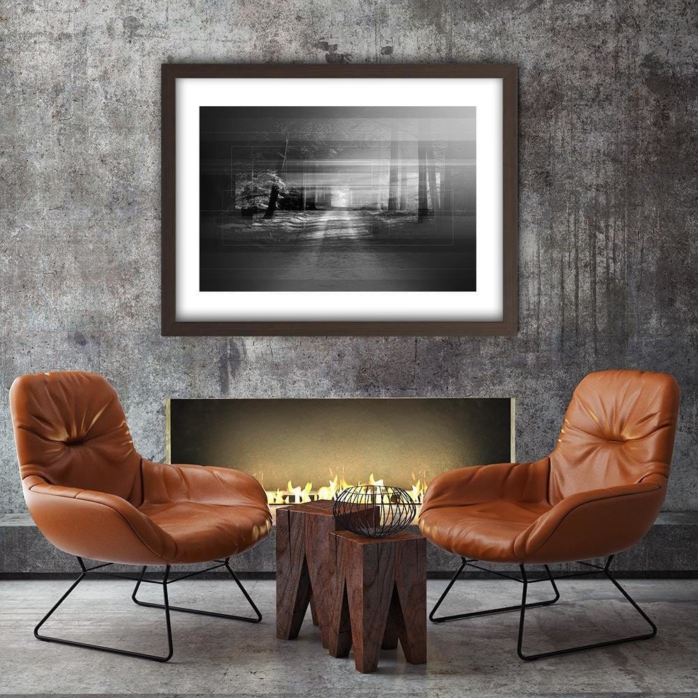 Glezna brūnā rāmī - Road In The Forest 3 Home Trends DECO