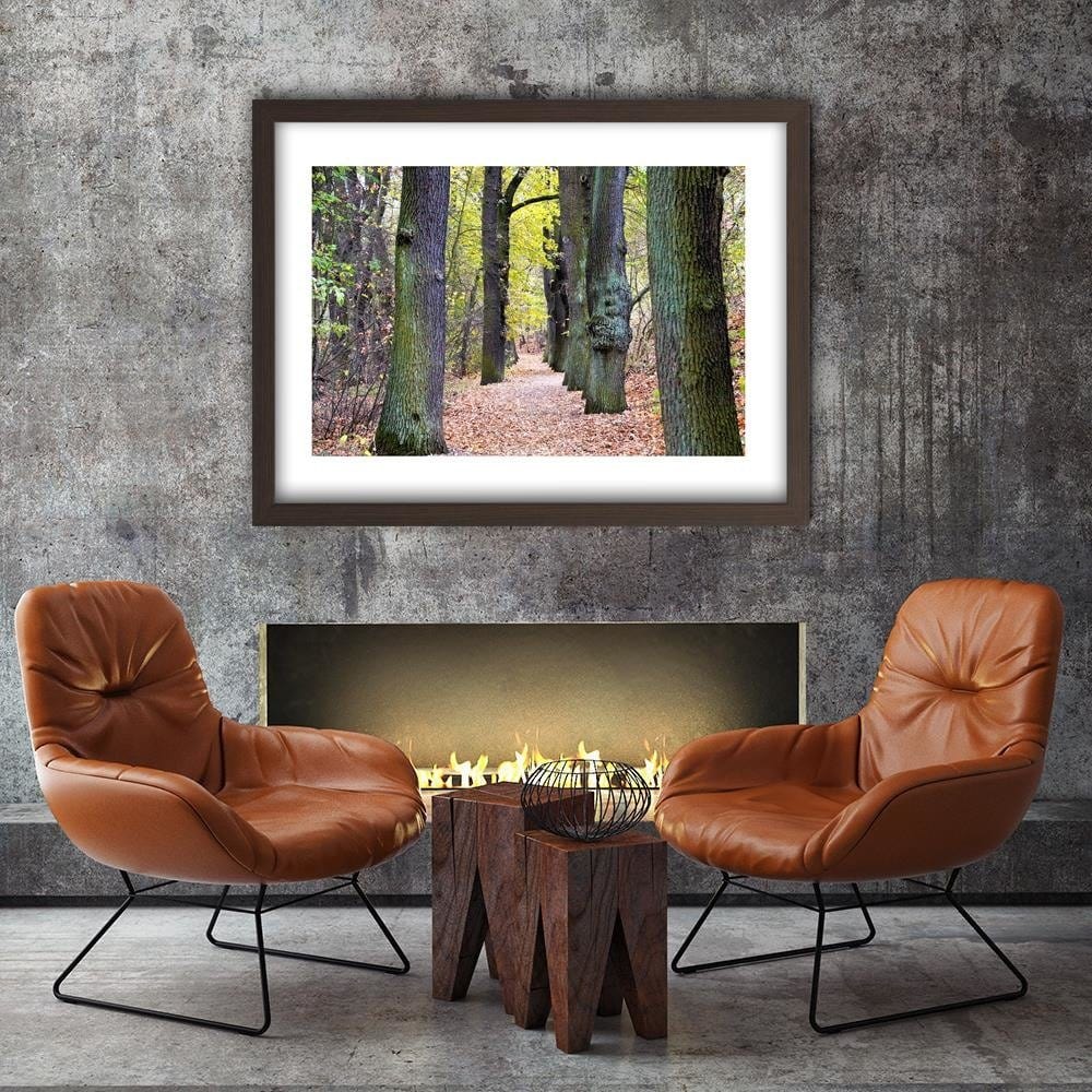 Glezna brūnā rāmī - Road In The Park Home Trends DECO