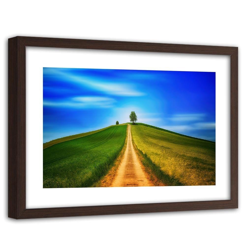 Glezna brūnā rāmī - Road To The Hill Home Trends DECO