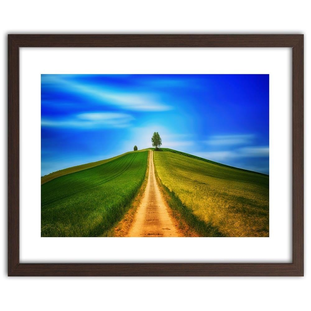 Glezna brūnā rāmī - Road To The Hill Home Trends DECO
