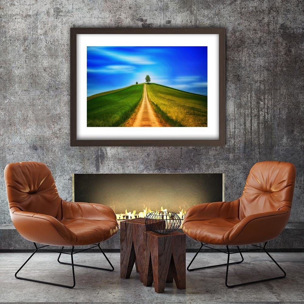 Glezna brūnā rāmī - Road To The Hill Home Trends DECO
