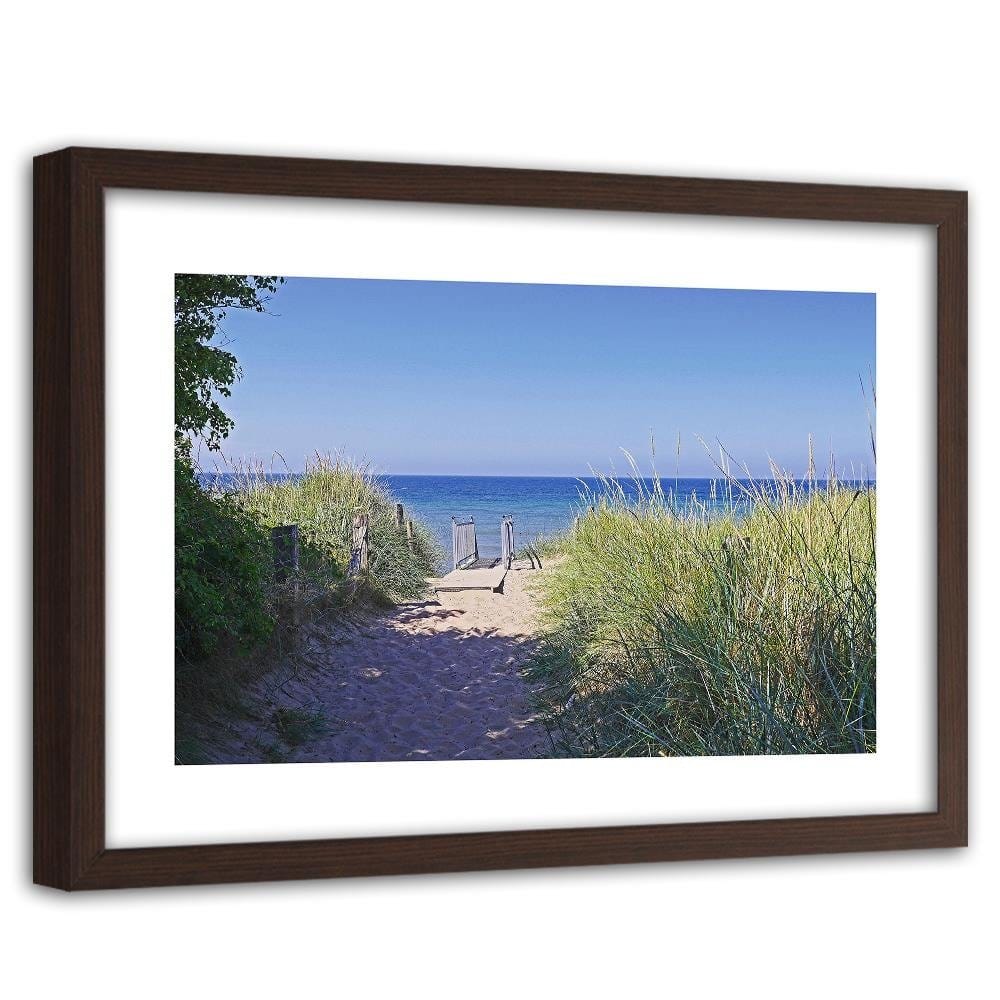 Glezna brūnā rāmī - Road To The Sea Home Trends DECO