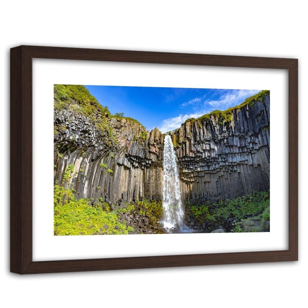 Glezna brūnā rāmī - Rock Waterfall Home Trends DECO