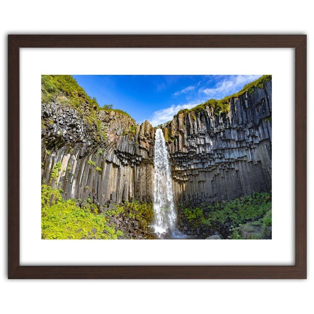 Glezna brūnā rāmī - Rock Waterfall Home Trends DECO