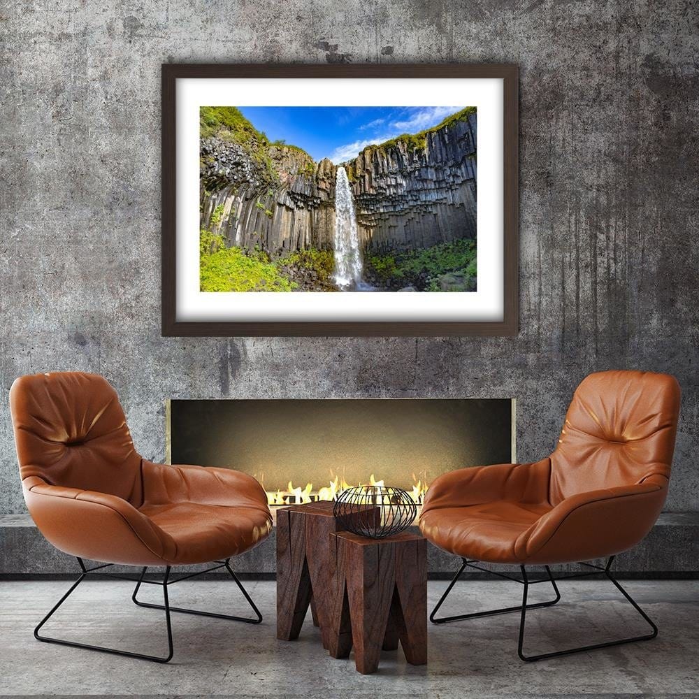 Glezna brūnā rāmī - Rock Waterfall Home Trends DECO