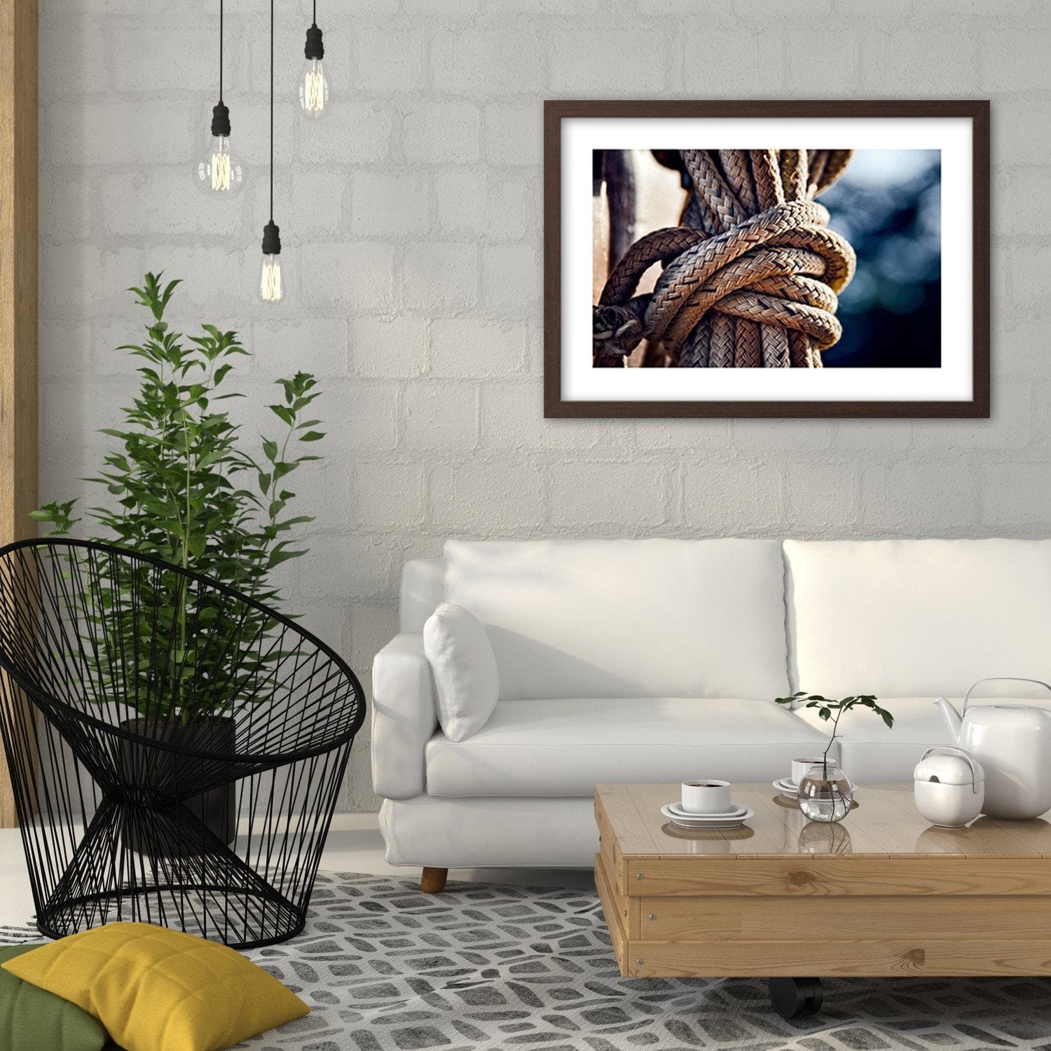Glezna brūnā rāmī - Rope Knot Home Trends DECO