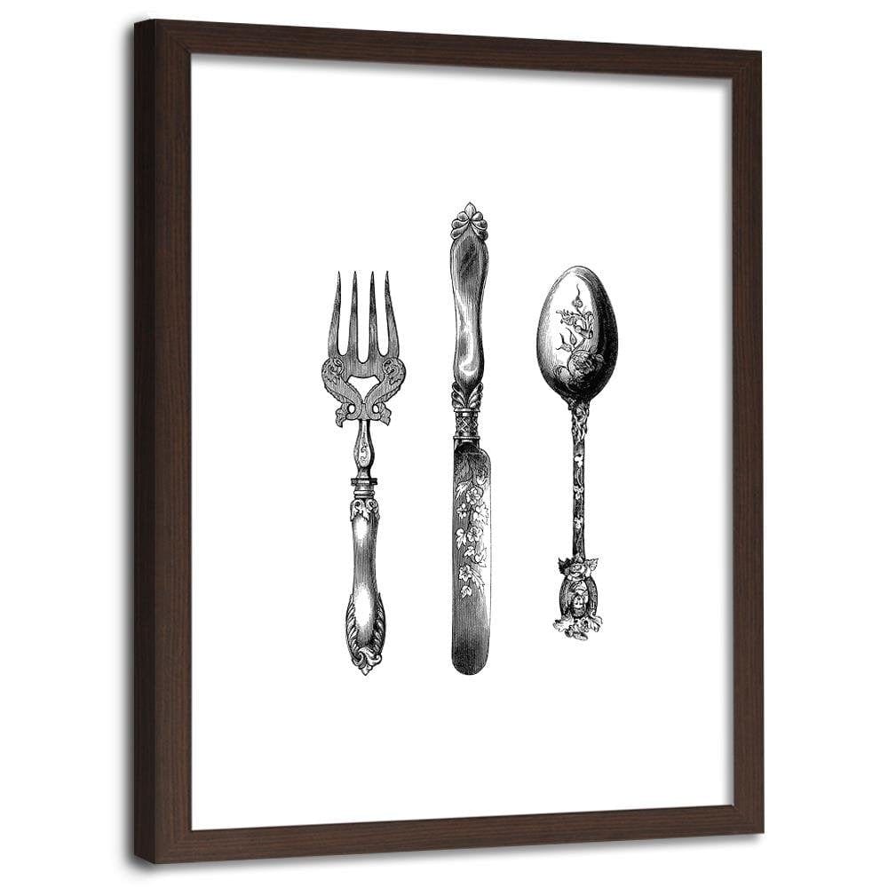 Glezna brūnā rāmī - Rustic Cutlery Home Trends DECO