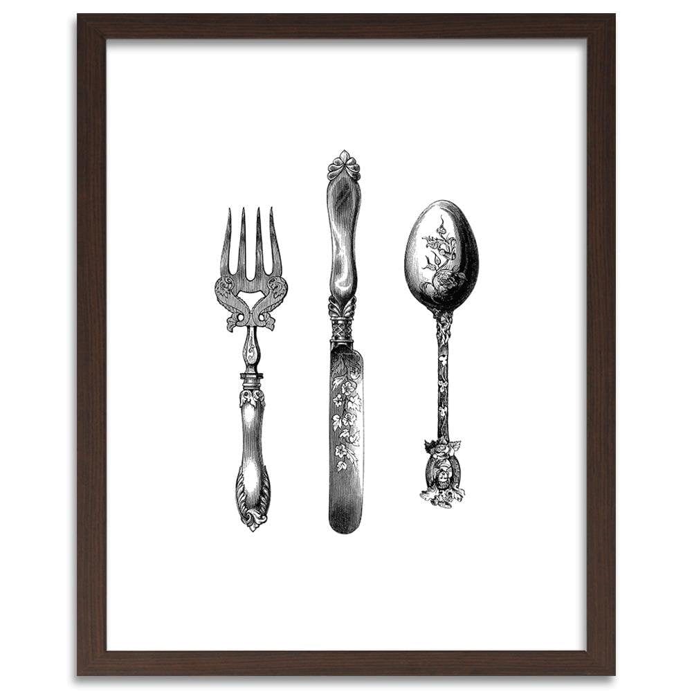 Glezna brūnā rāmī - Rustic Cutlery Home Trends DECO