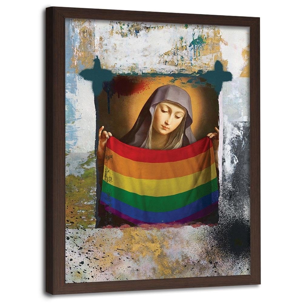 Glezna brūnā rāmī - Saint Mary Image Lgbt Home Trends DECO