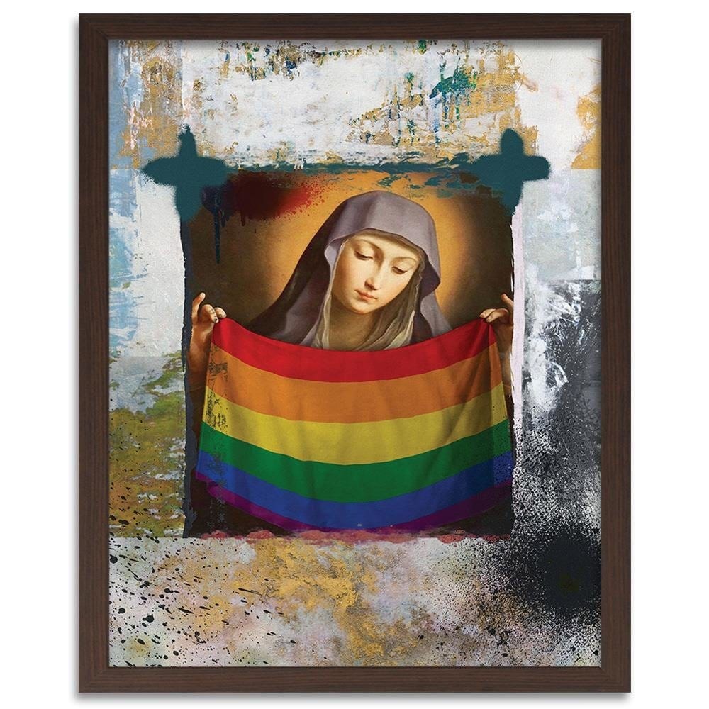 Glezna brūnā rāmī - Saint Mary Image Lgbt Home Trends DECO
