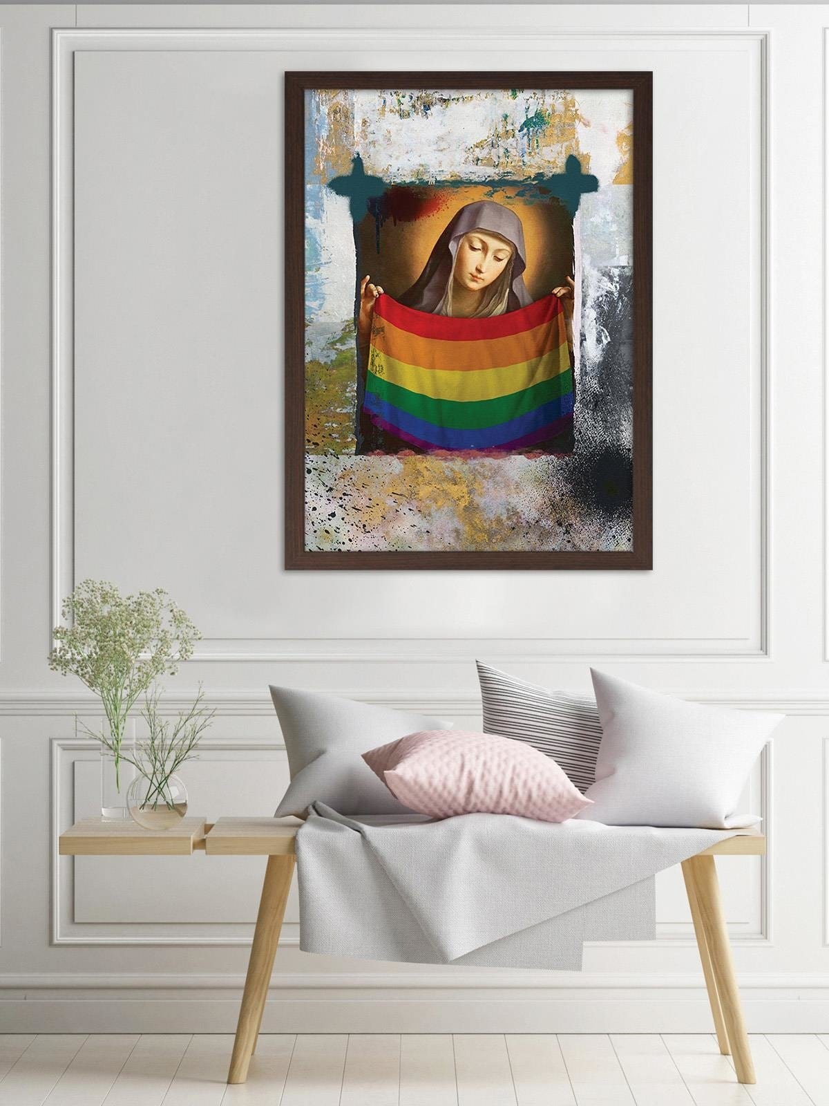 Glezna brūnā rāmī - Saint Mary Image Lgbt Home Trends DECO