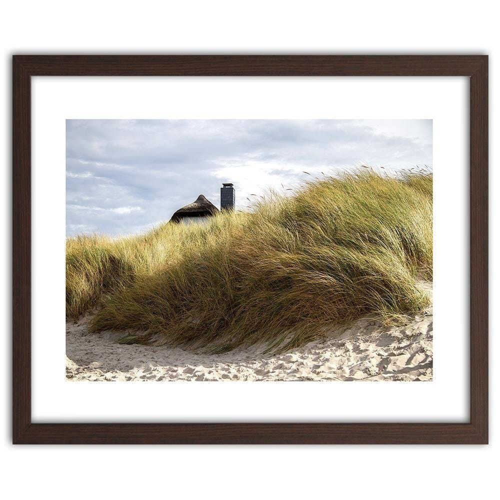 Glezna brūnā rāmī - Sand Dunes On The Beach Home Trends DECO