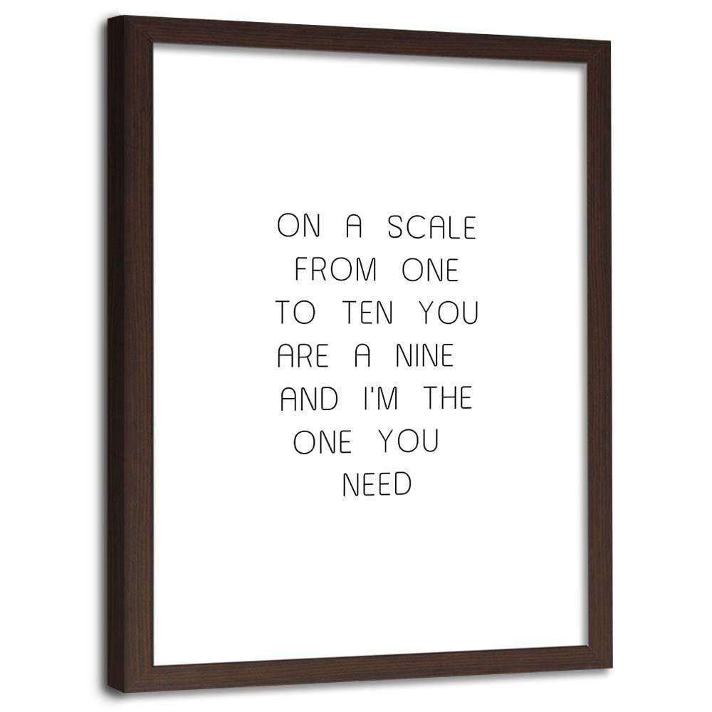 Glezna brūnā rāmī - Scale Typography Home Trends DECO
