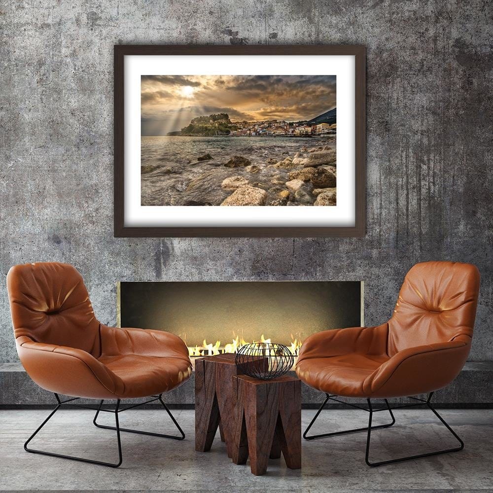 Glezna brūnā rāmī - Seaside Town Home Trends DECO