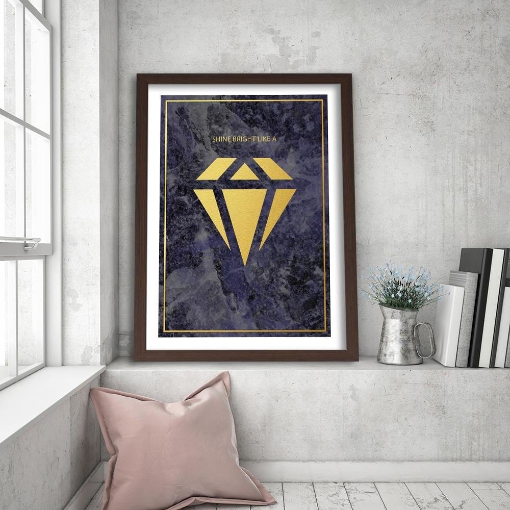 Glezna brūnā rāmī - Shine Bright Like A Diamond Home Trends DECO