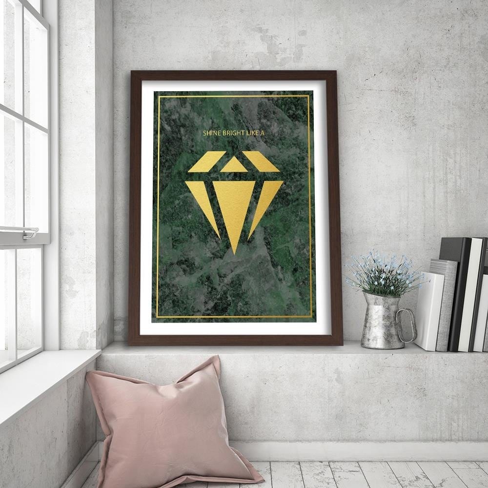 Glezna brūnā rāmī - Shine Bright Like A Diamond Home Trends DECO