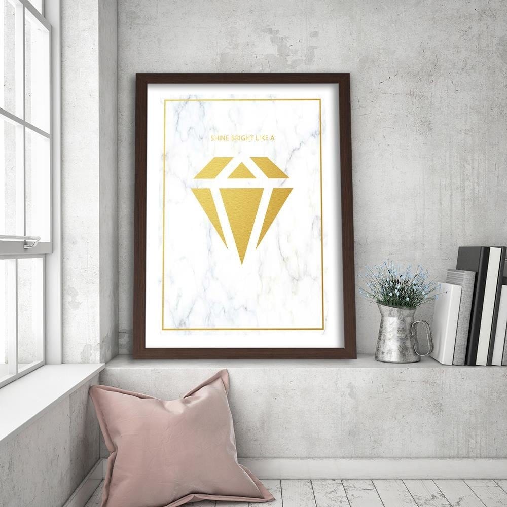 Glezna brūnā rāmī - Shine Bright Like A Diamond Home Trends DECO