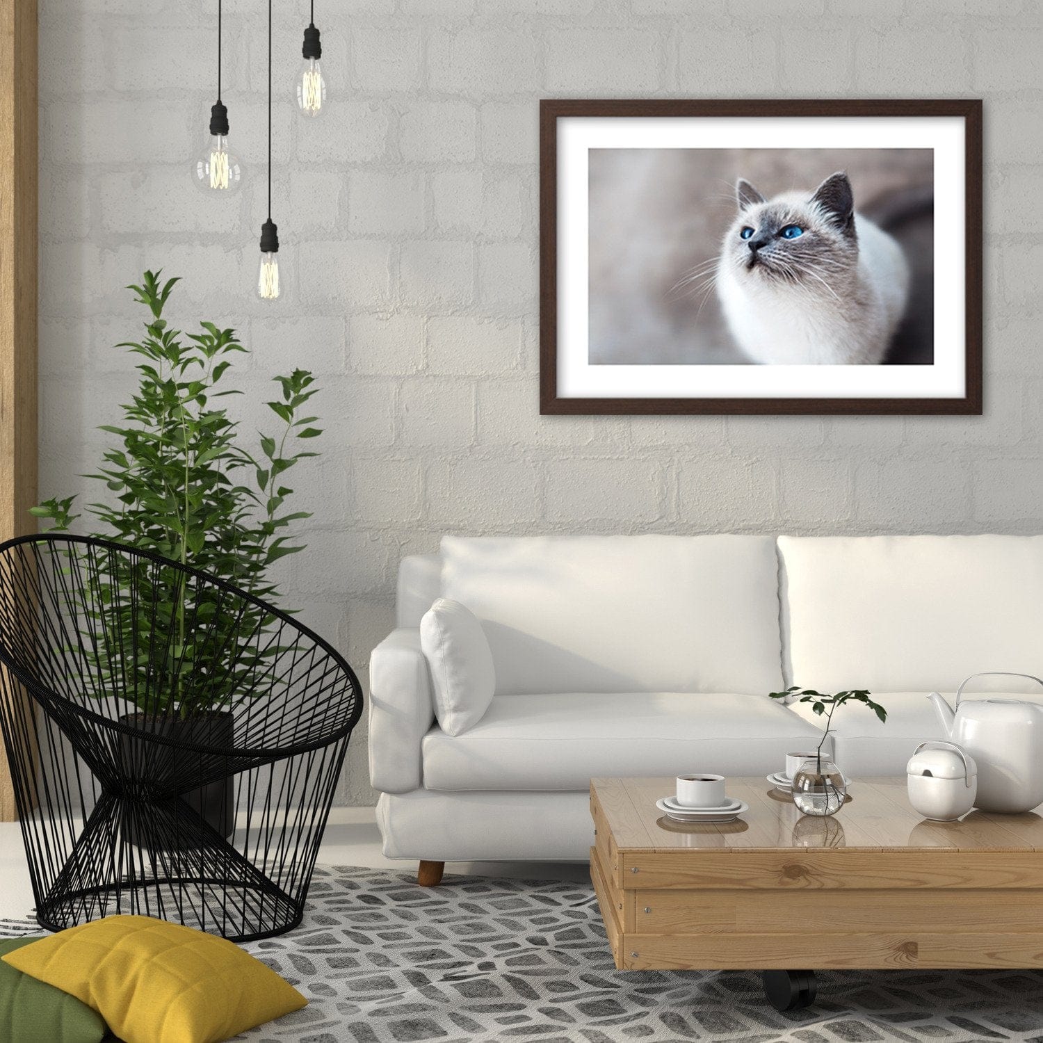 Glezna brūnā rāmī - Siberian Cat Home Trends DECO