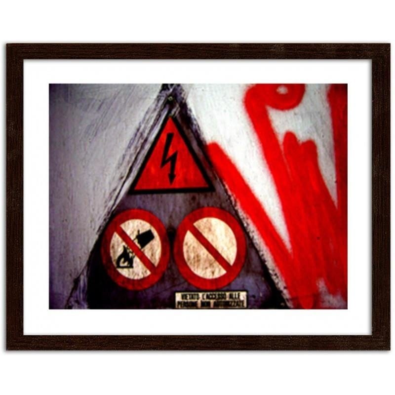 Glezna brūnā rāmī - Sign of prohibition Home Trends DECO