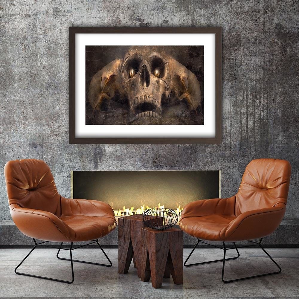 Glezna brūnā rāmī - Skull Fantasy Home Trends DECO
