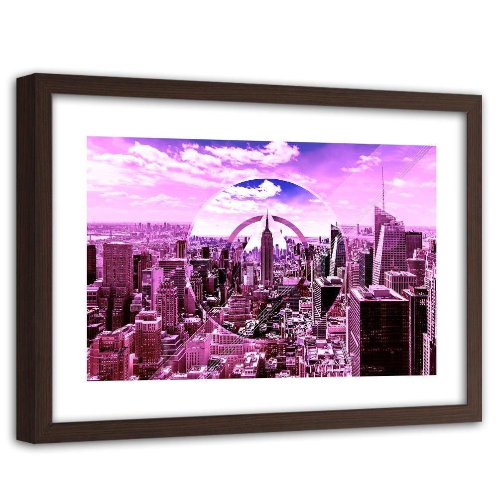 Glezna brūnā rāmī - Skyscrapers 2 Home Trends DECO