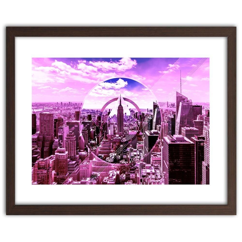 Glezna brūnā rāmī - Skyscrapers 2 Home Trends DECO