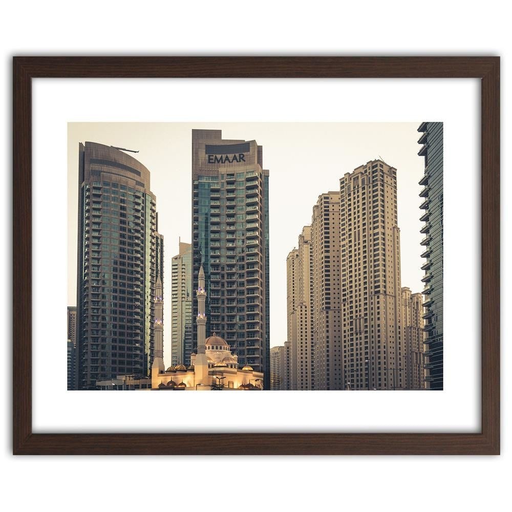Glezna brūnā rāmī - Skyscrapers In Dubai Home Trends DECO
