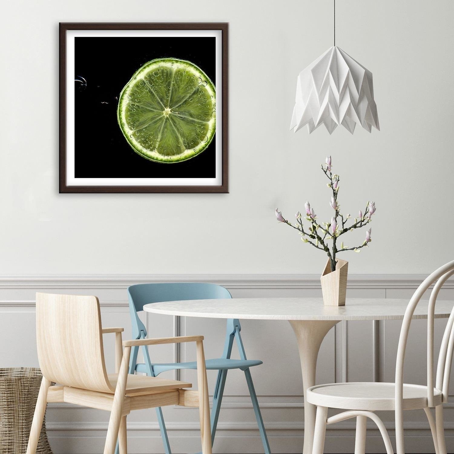 Glezna brūnā rāmī - Slice Green Lemon Home Trends DECO