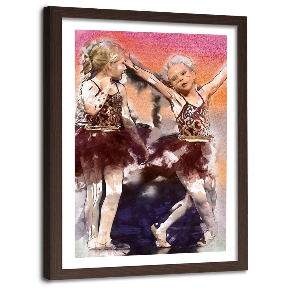 Glezna brūnā rāmī - Small Ballerinas Home Trends DECO