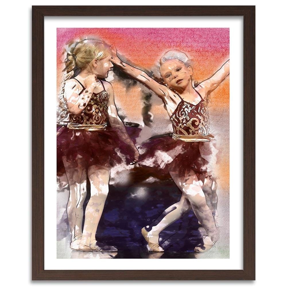 Glezna brūnā rāmī - Small Ballerinas Home Trends DECO