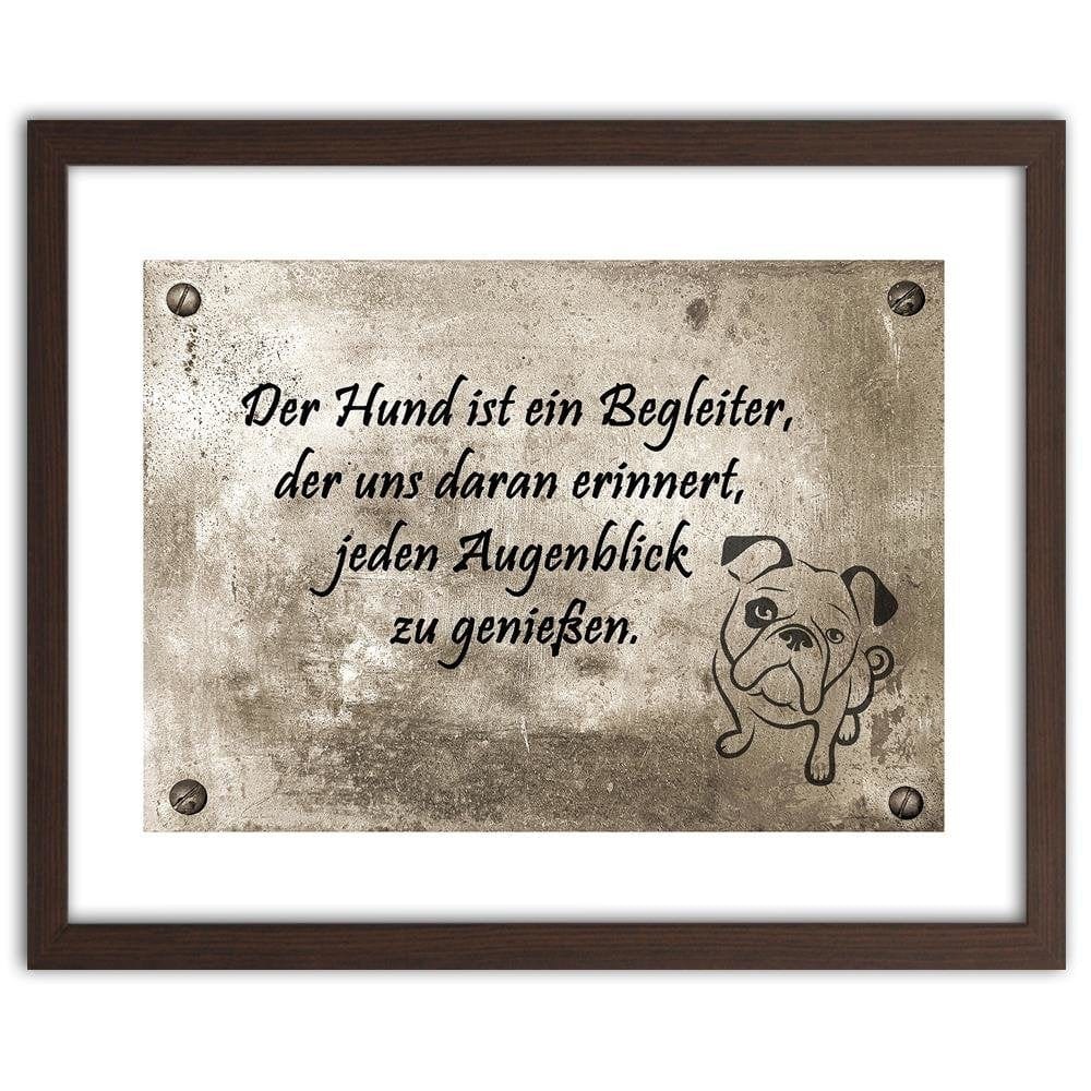 Glezna brūnā rāmī - Small Bulldog Home Trends DECO