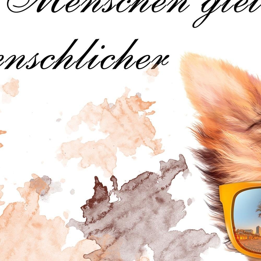 Glezna brūnā rāmī - Small Dog With Glasses Home Trends DECO