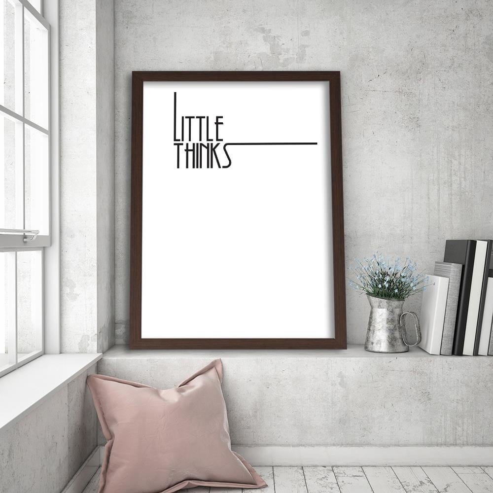 Glezna brūnā rāmī - Small Inscription Thoughts Home Trends DECO