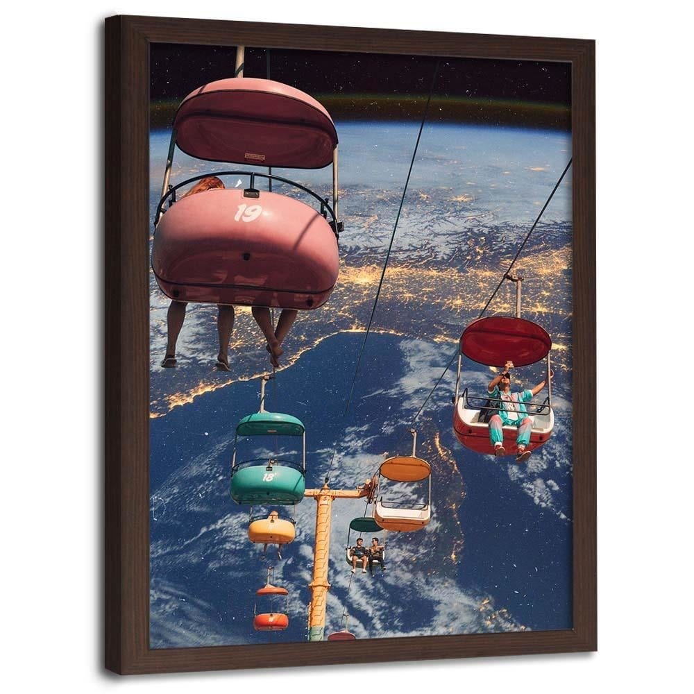Glezna brūnā rāmī - Space Ride Home Trends DECO