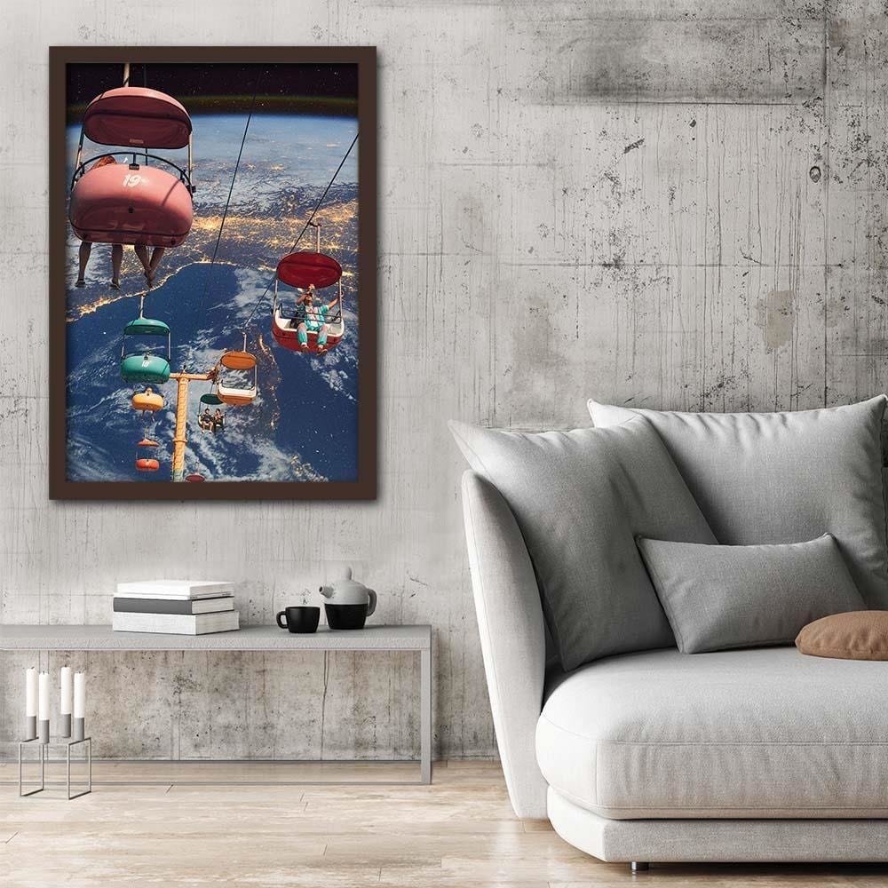 Glezna brūnā rāmī - Space Ride Home Trends DECO