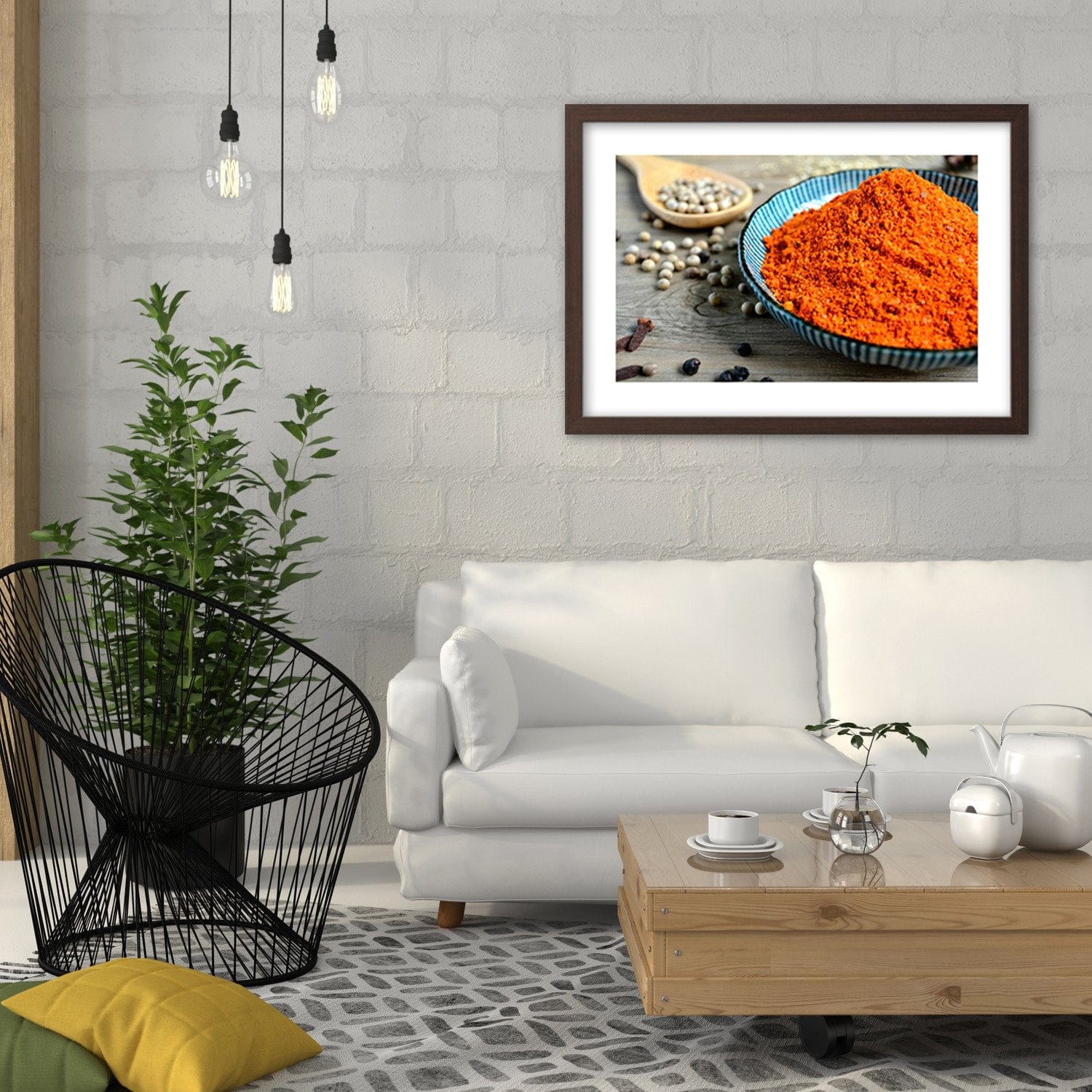Glezna brūnā rāmī - Spices And Herbs Home Trends DECO