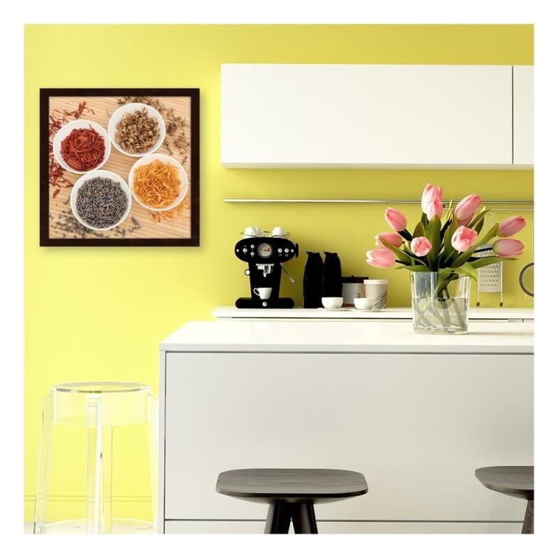 Glezna brūnā rāmī - Spices in white bowls Home Trends DECO