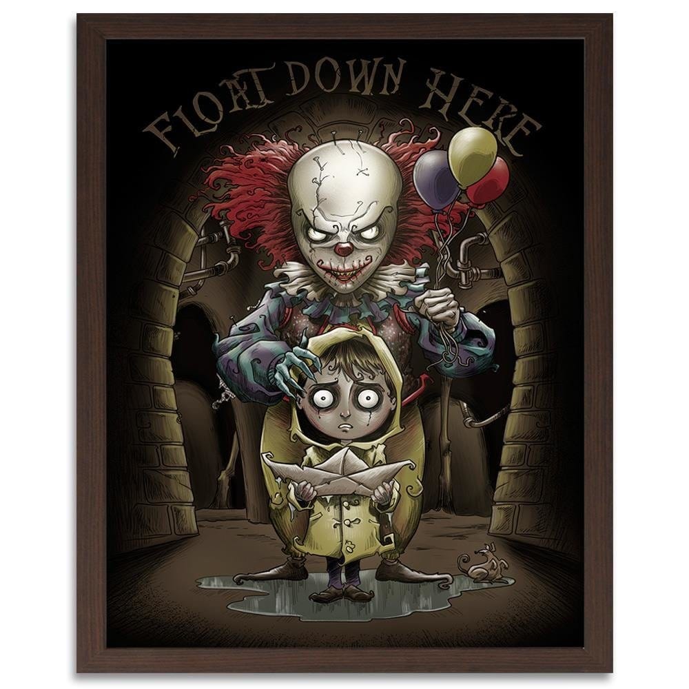 Glezna brūnā rāmī - Spooky Clown Home Trends DECO