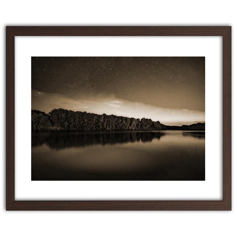 Glezna brūnā rāmī - Stars Over The Lake 1 Home Trends DECO