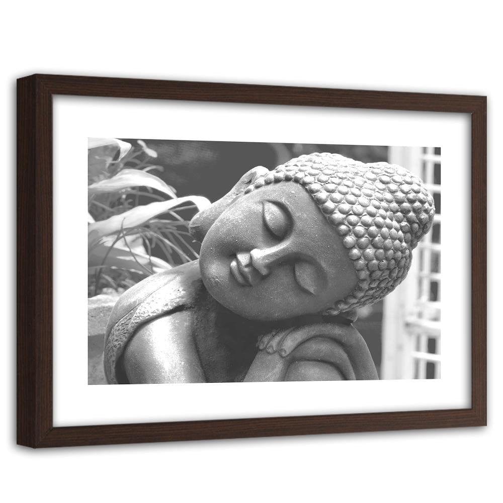 Glezna brūnā rāmī - Statue Of Sleeping Buddha Home Trends DECO