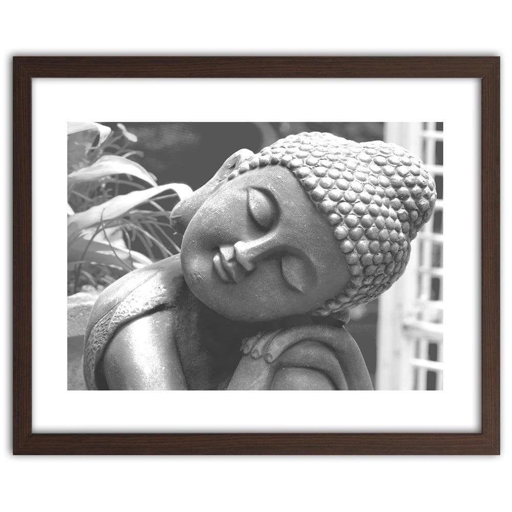Glezna brūnā rāmī - Statue Of Sleeping Buddha Home Trends DECO