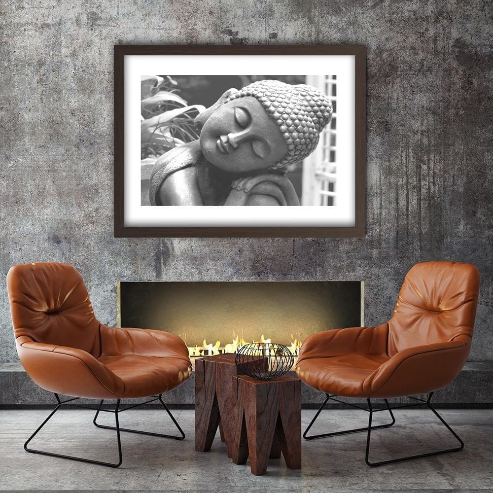 Glezna brūnā rāmī - Statue Of Sleeping Buddha Home Trends DECO