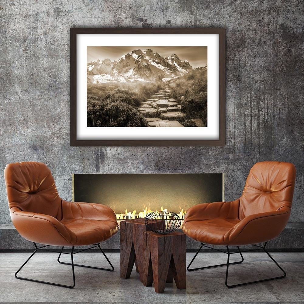 Glezna brūnā rāmī - Stone Road To The Top 1 Home Trends DECO