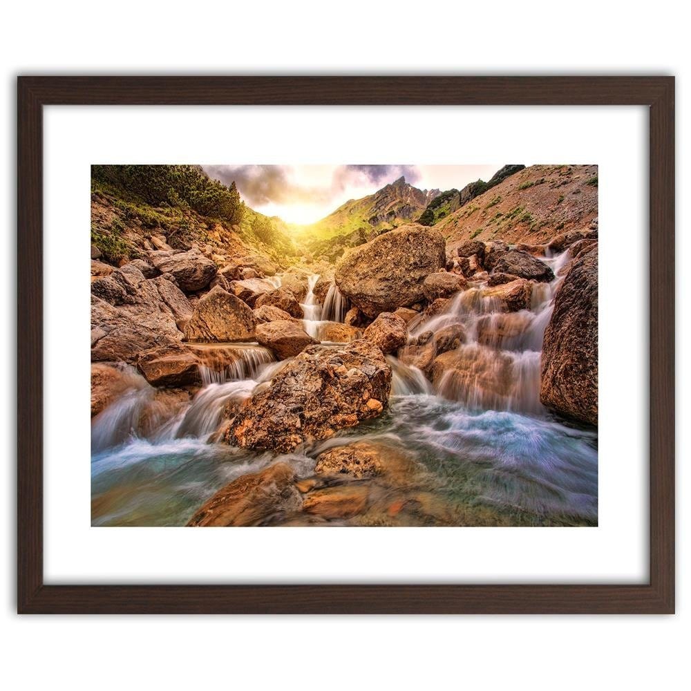 Glezna brūnā rāmī - Stone Waterfall Home Trends DECO