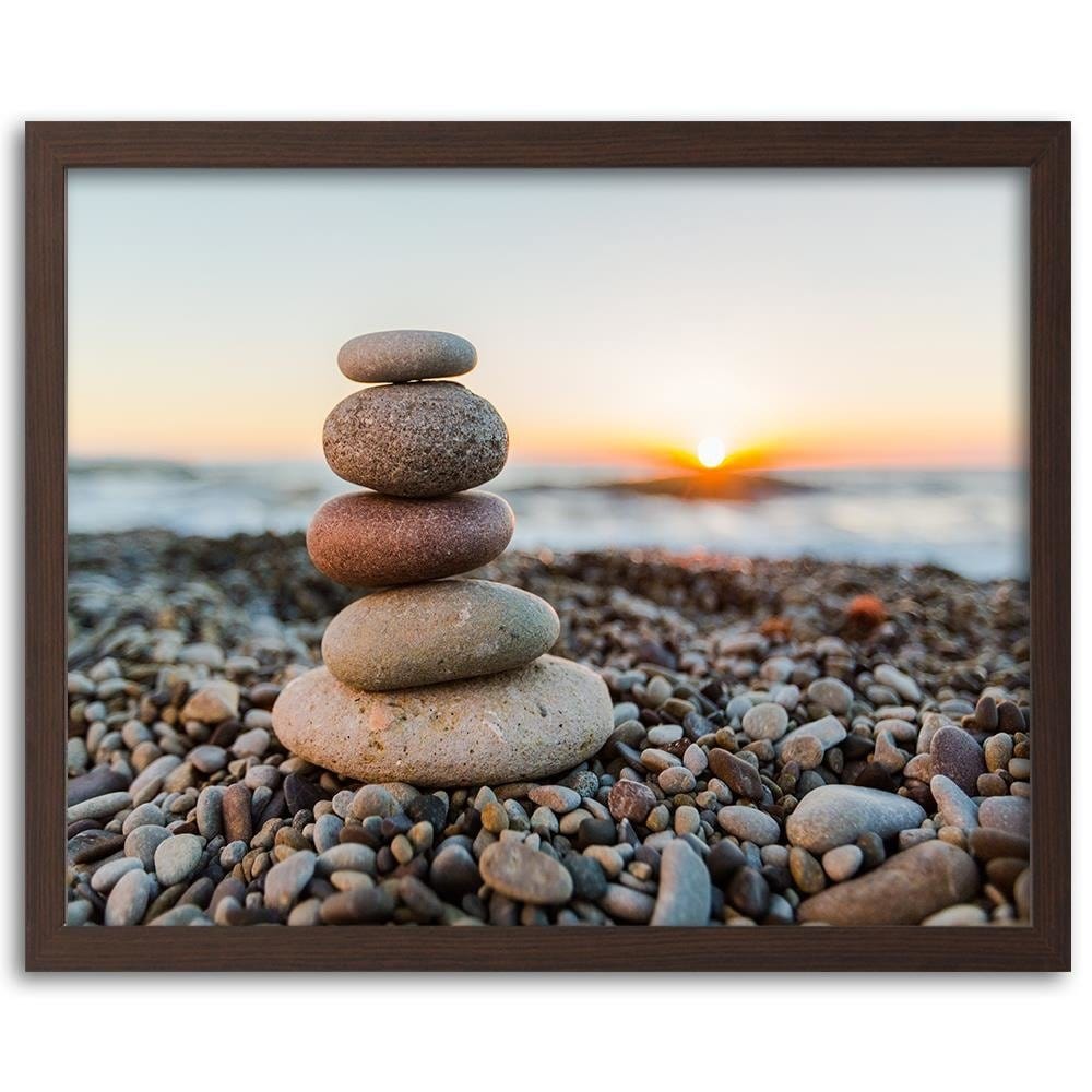 Glezna brūnā rāmī - Stones By The Sea Home Trends DECO