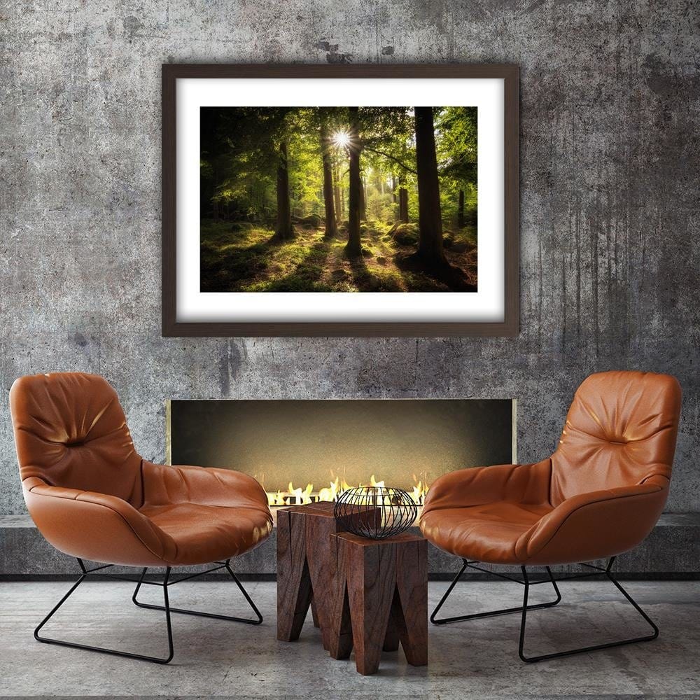 Glezna brūnā rāmī - Stones In Moss Home Trends DECO