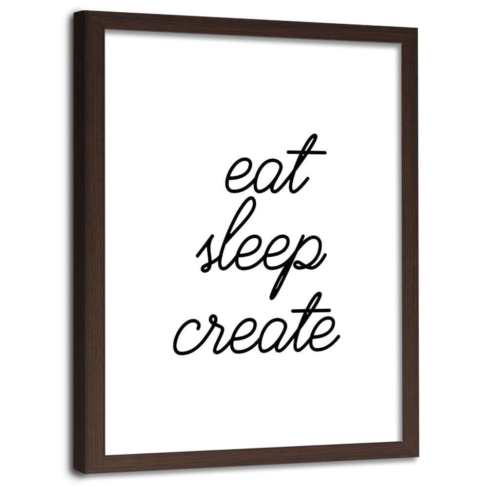 Glezna brūnā rāmī - String Eat Sleep Home Trends DECO