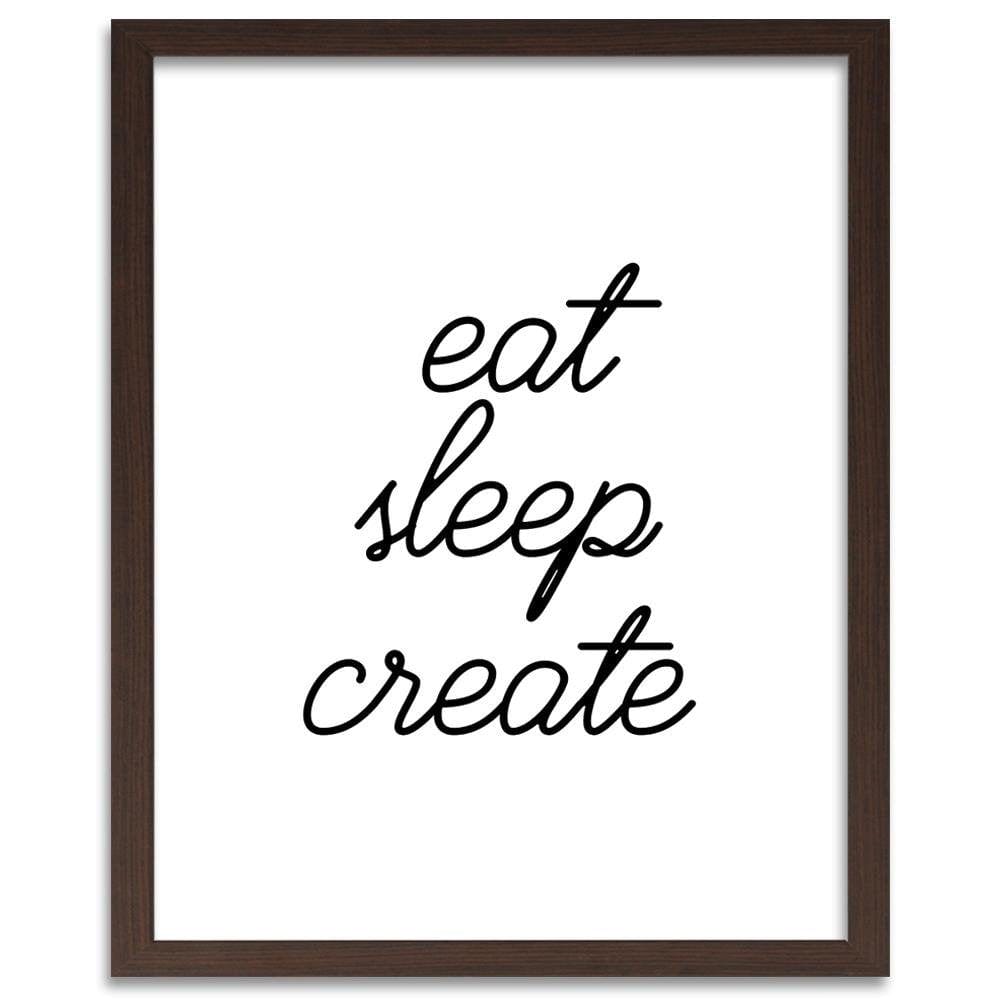Glezna brūnā rāmī - String Eat Sleep Home Trends DECO